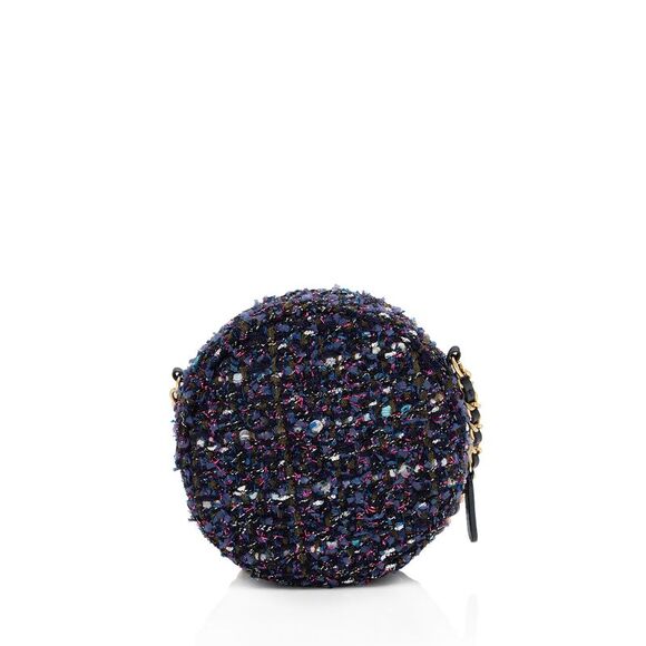 Chanel Tweed CC Round Clutch with Chain - Picture 3 of 11